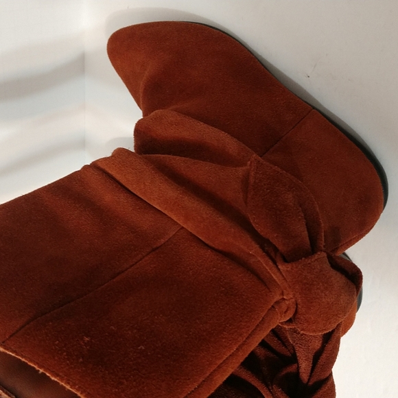Russet Faux Suede Pimento Slouch Boots sz 7 - Picture 4 of 7